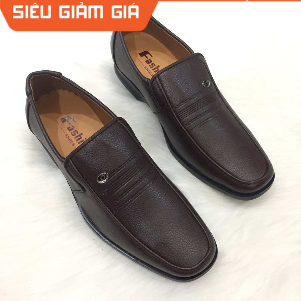 Giày NAM trung niên da mềm may đế nâu ( Shop Vina Store )