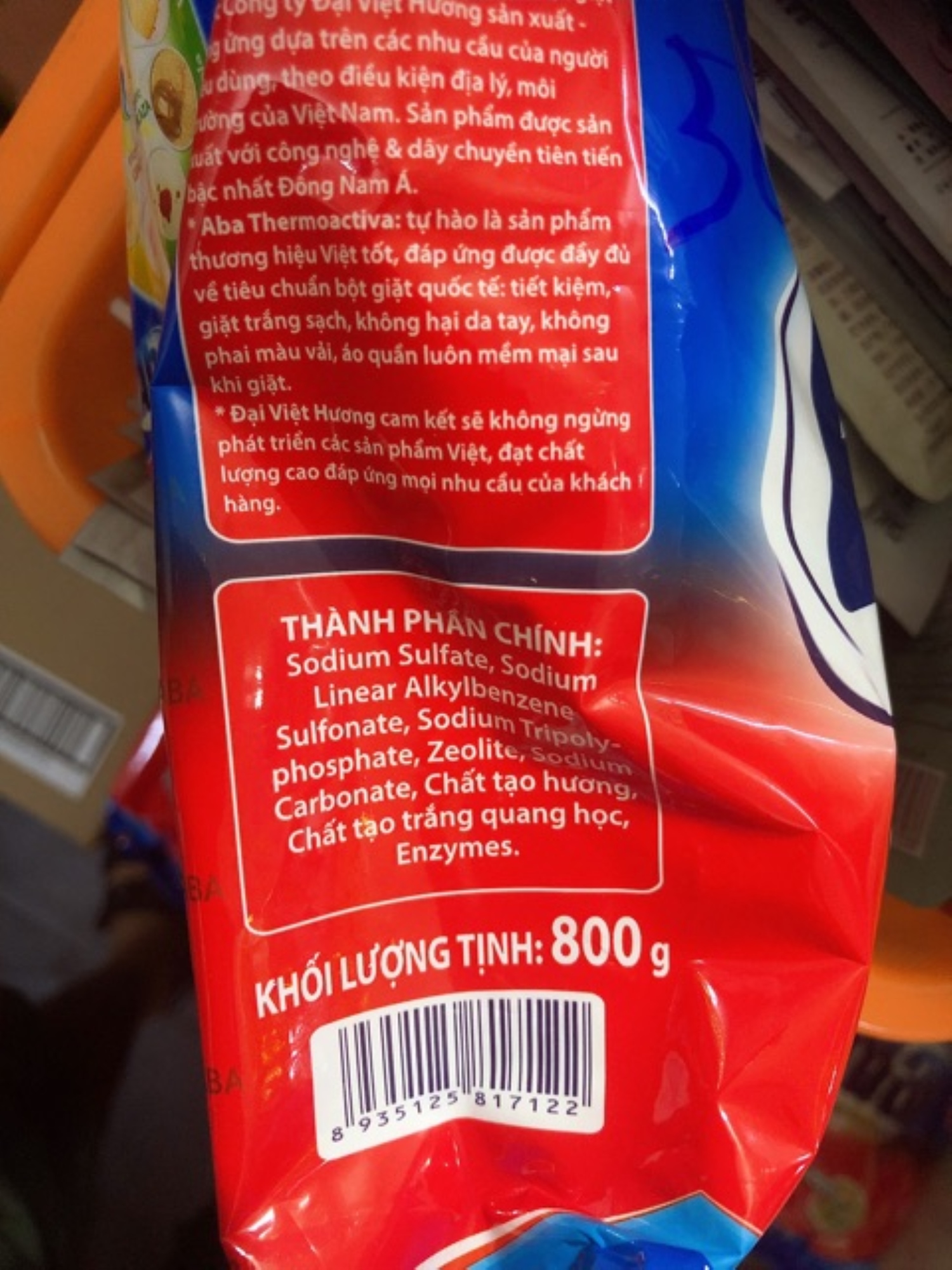 ♂  Bột Giặt Nhiệt Aba Sạch Tinh Tươm gói 800g