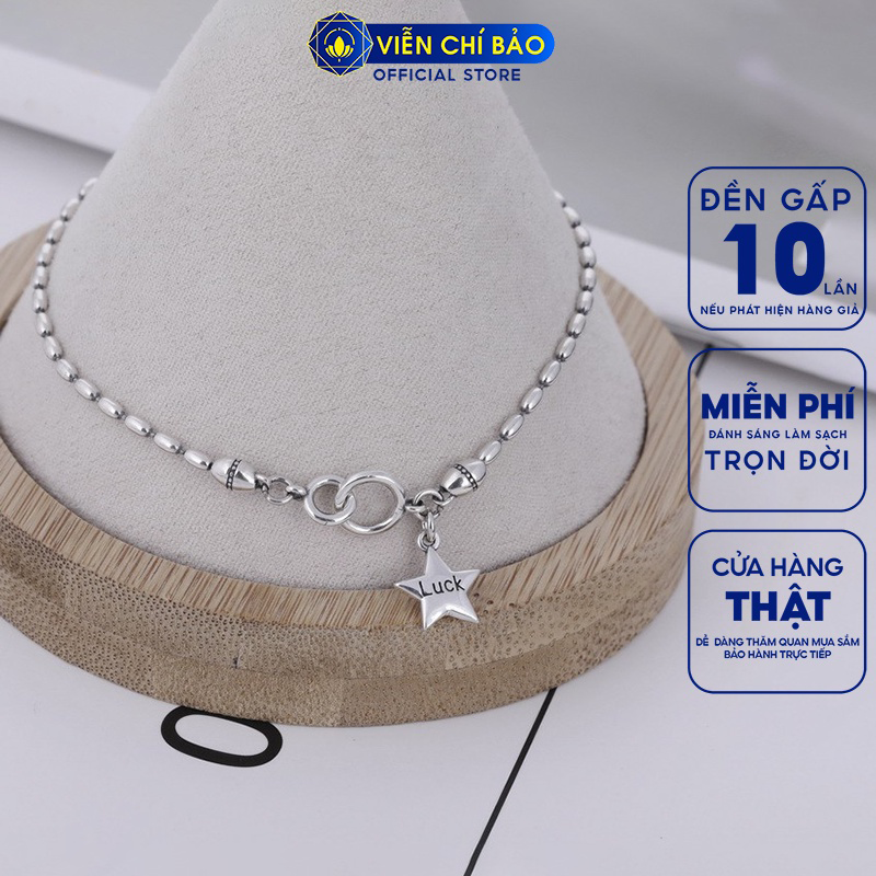 Lắc chân bạc nữ Lucky star chất liệu bạc Thái 925 thời trang phụ kiện trang sức nữ Viễn Chí Bảo L000256
