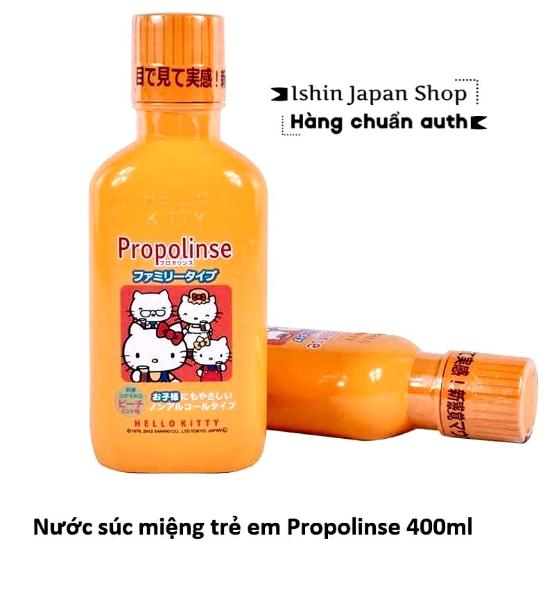 Nước súc miệng trẻ em Hello Kitty Propolinse 400ml Nhật Bản