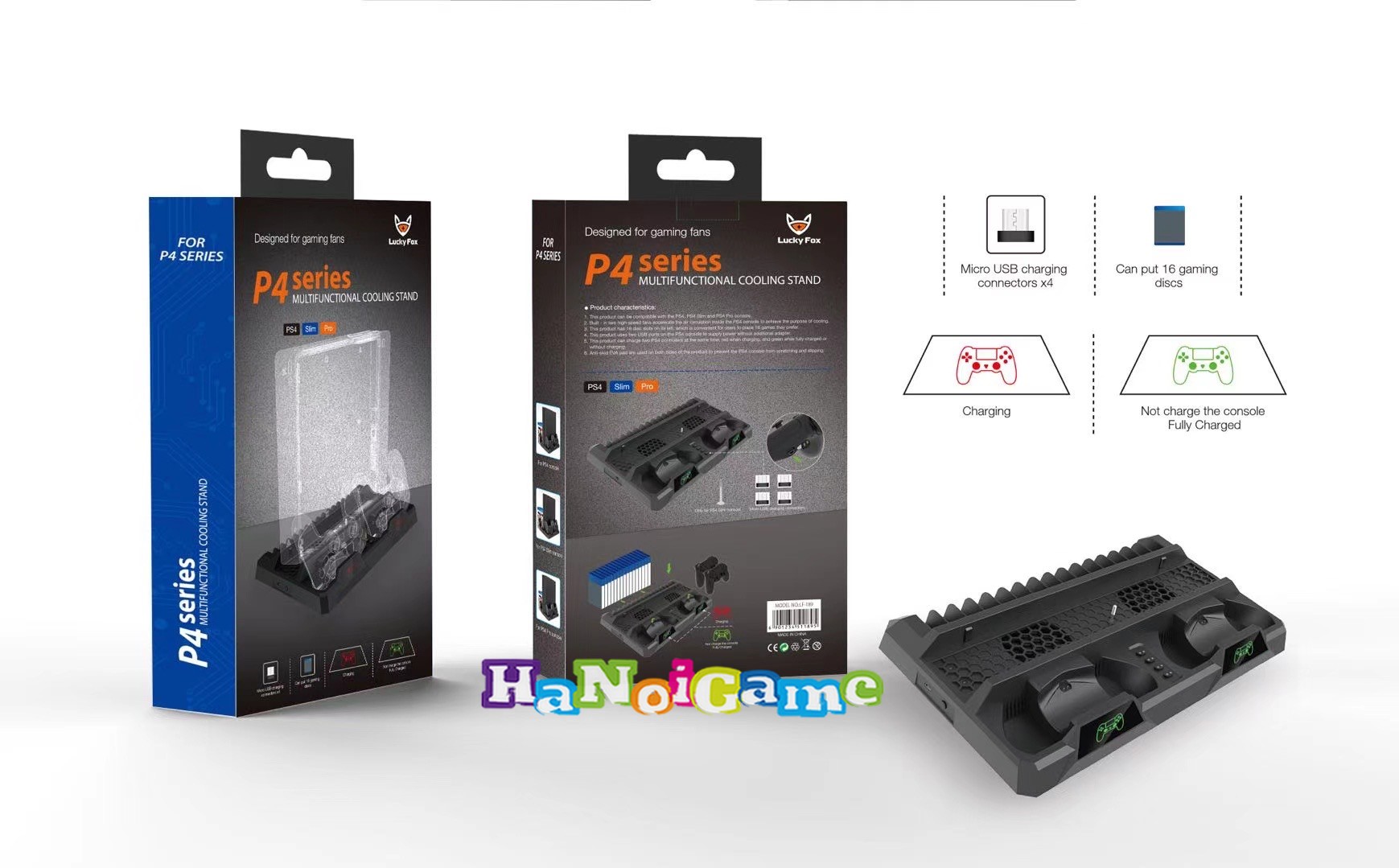 Đế Đứng Tản Nhiệt Kiêm Dock Sạc Nhanh Cho Máy PS4 Các Loại