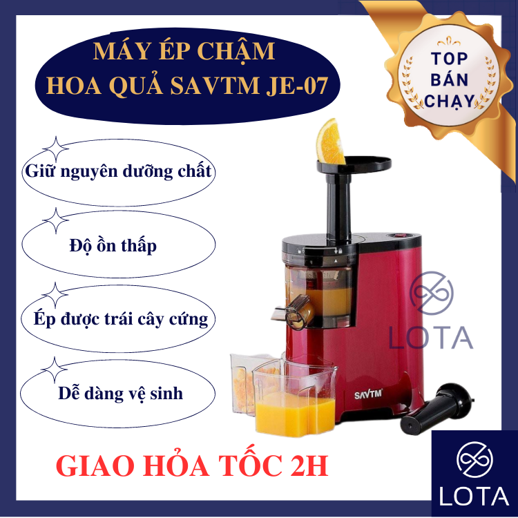 Máy ép trái cây chậm savtm je-07 150w máy ép chậm hoa quả máy xay ép nước trái cây giữ nguyên dưỡng chất giúp tiết kiệm thời gian lota