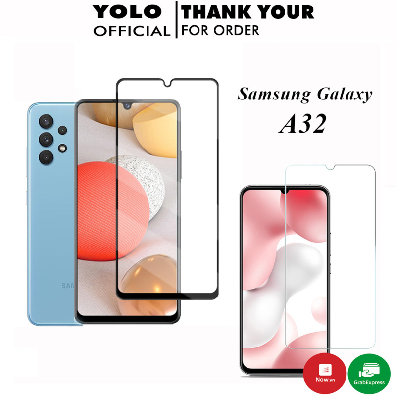Kính Cường Lực Samsung A32 4G 5G 6G (2020) Full Màn Trong Suốt Cảm Ứng Siêu Nhạy Tặng kèm bộ khăn lau