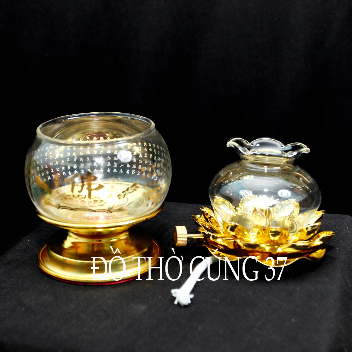 ĐÈN DẦU LƯU LY THỦY TINH 02 [ KINH CHÚ ĐẠI BI ]