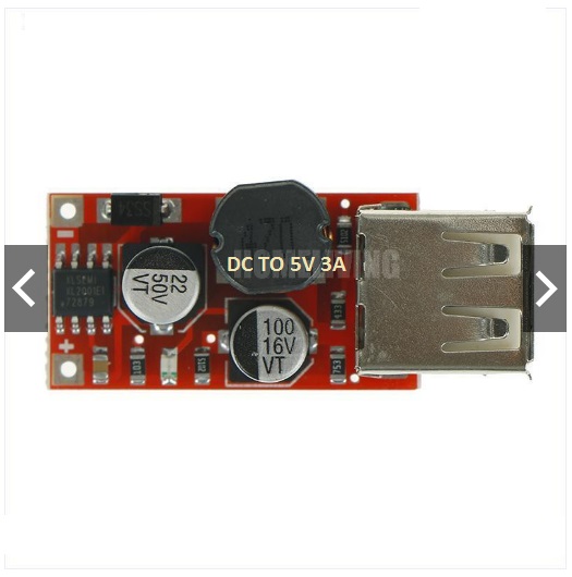 Mạch Hạ Áp Usb Dc từ 9v 12v 24v thành 5v 3a