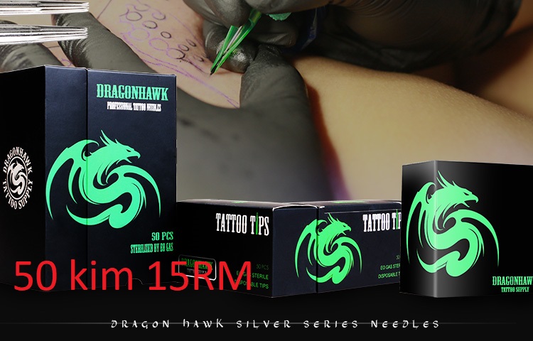 Kim xăm cao cấp tráng bạc 15RM hãng dragon