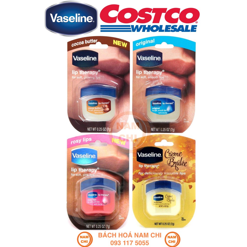 Mẫu mới nhất son sáp dưỡng môi mềm mịn vaseline lip therapy original rosy lip cacoa butter creme brulee chuẩn usa