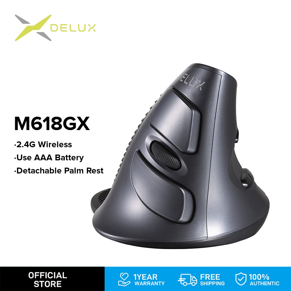 Delux M618GX Không Dây Dọc Chuột 6 Nút 800 1200 1600DPI Quang Văn Phòng