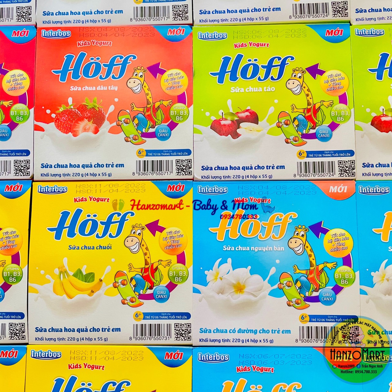 Sữa Chua Trái Cây Cao Cấp Hoff (Lốc 4 Hộp) 6M+
