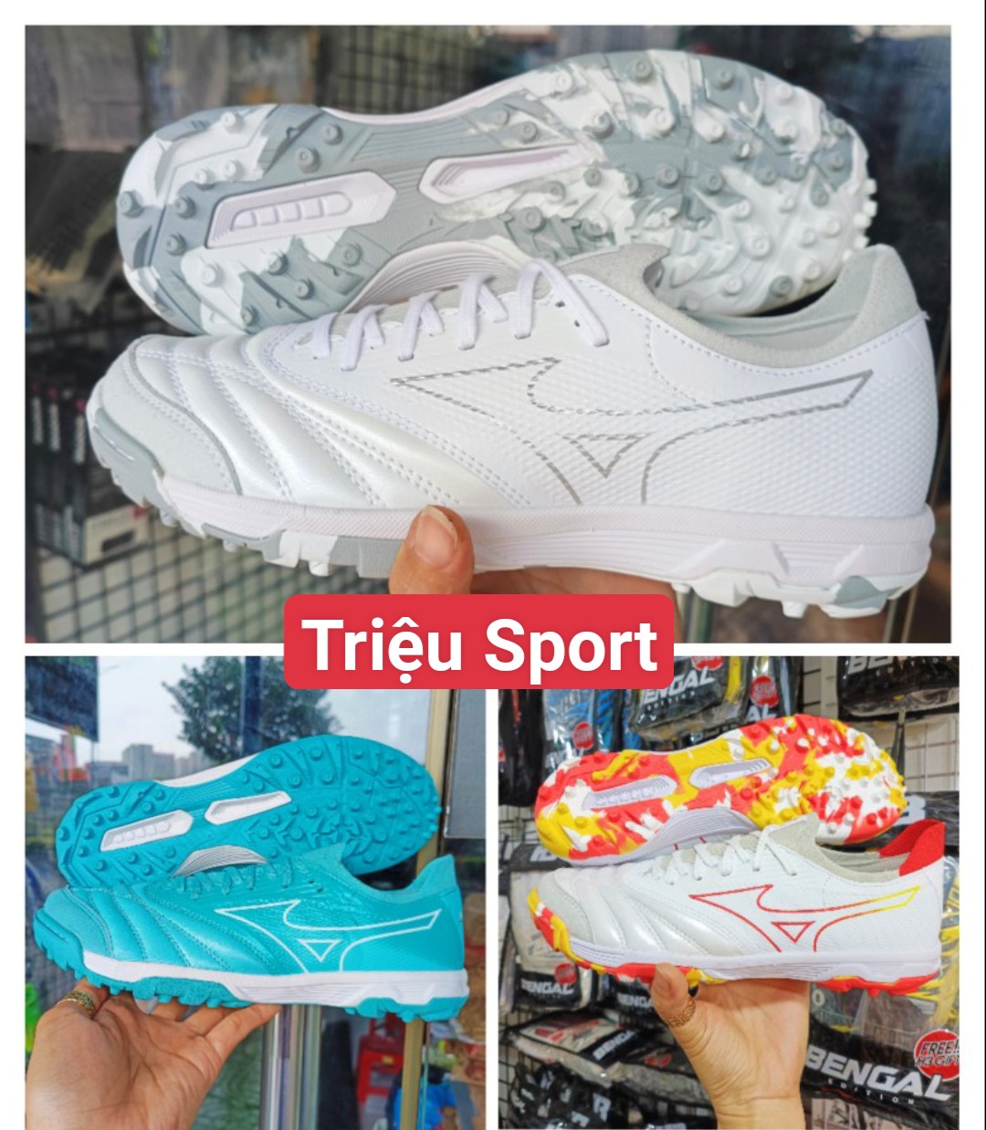 giày đá bóng mizuno sala beta tf ( tặng khâu đế + tất + túi rút + hộp )