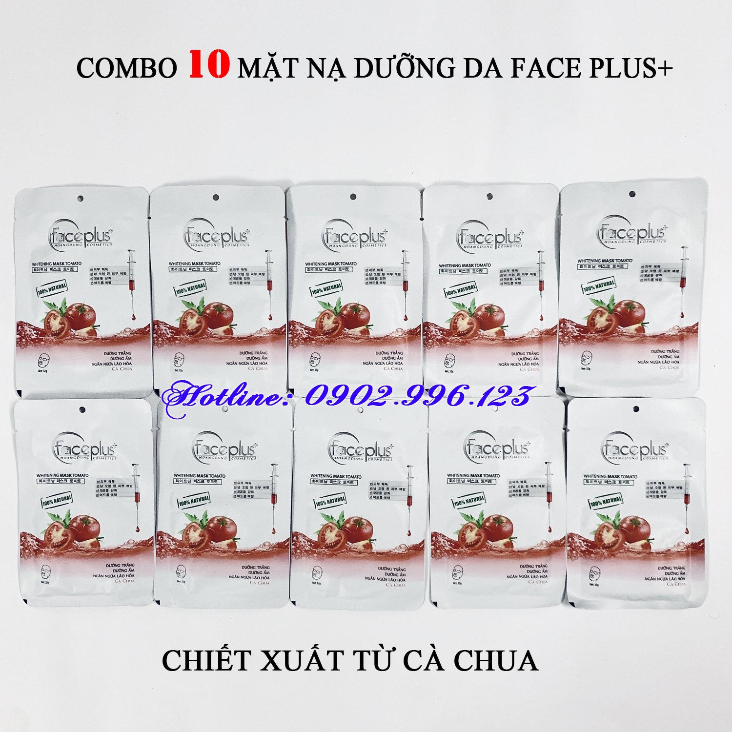 Combo 10 Mặt Nạ Chiết Xuất Từ Quả Cà Chua FacePlus
