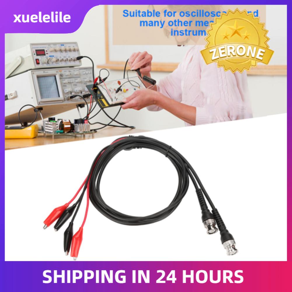 2pcs P1011 BNC Q9 to Dual Crocodile Clip Oscilloscope Test Probe Lead Cable