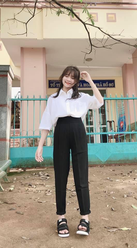 quần tây lưng cao học sinh mùa đến trường