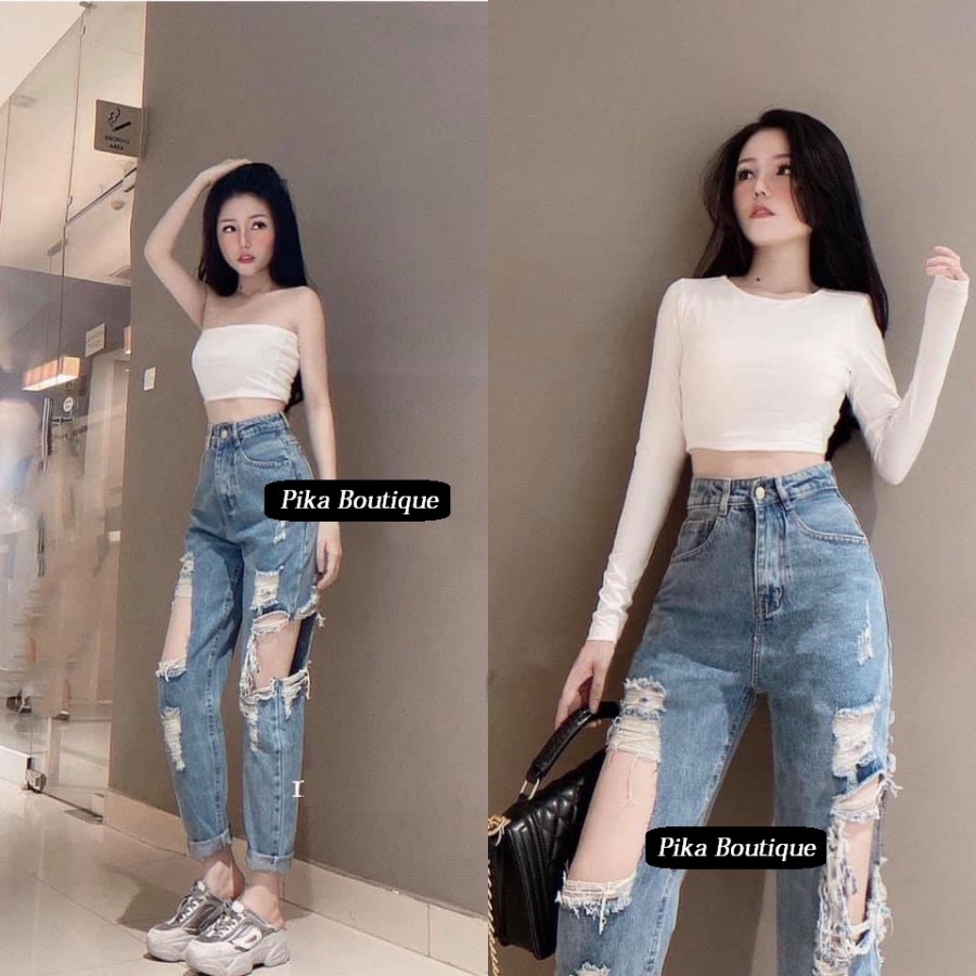 [HCM]Quần Baggy jean rách lớn