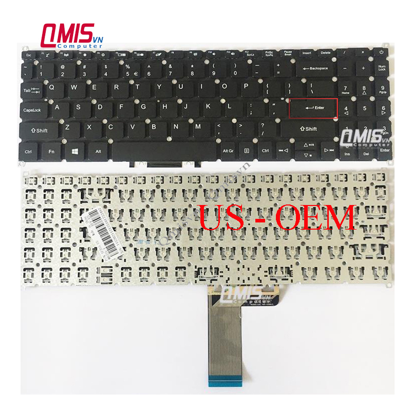 Bàn phím laptop acer aspire 3 a315-22, a315-23, a315-34, a315-41, a315-42, a315-54, a315-55, a315-56, a315-57, a315-58 - chuẩn us