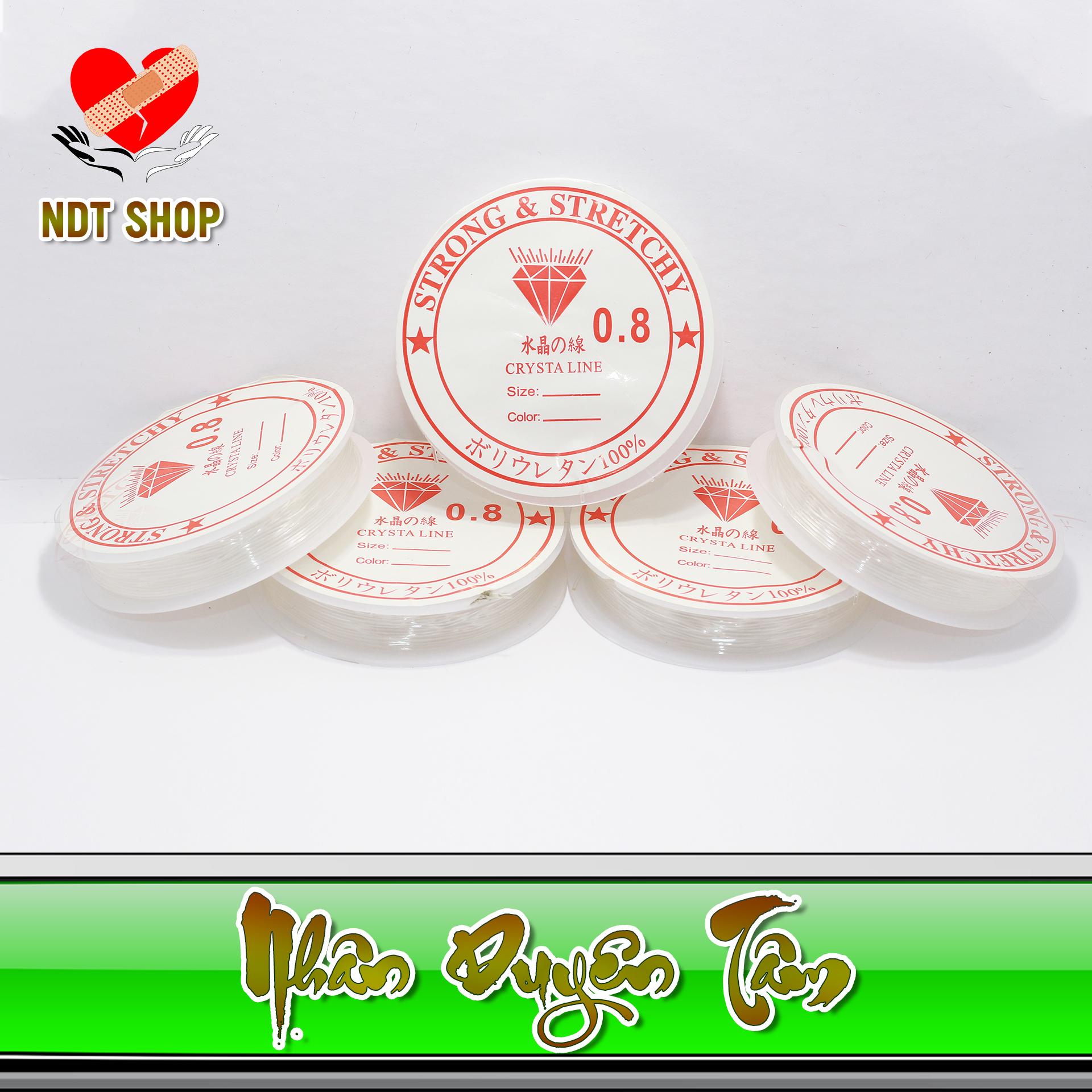 [HCM]Bộ 5 cuộn dây cước xâu chuỗi 0.8mm (màu trắng)