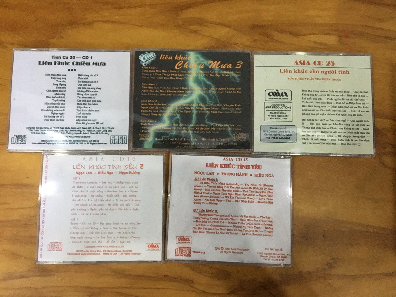 [MDCD] Bộ 5 Đĩa nhạc CD LIÊN KHÚC ASIA chọn lọc