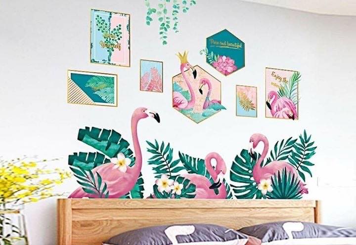 Decal dán tường Combo hạc hồng 2- C14C22