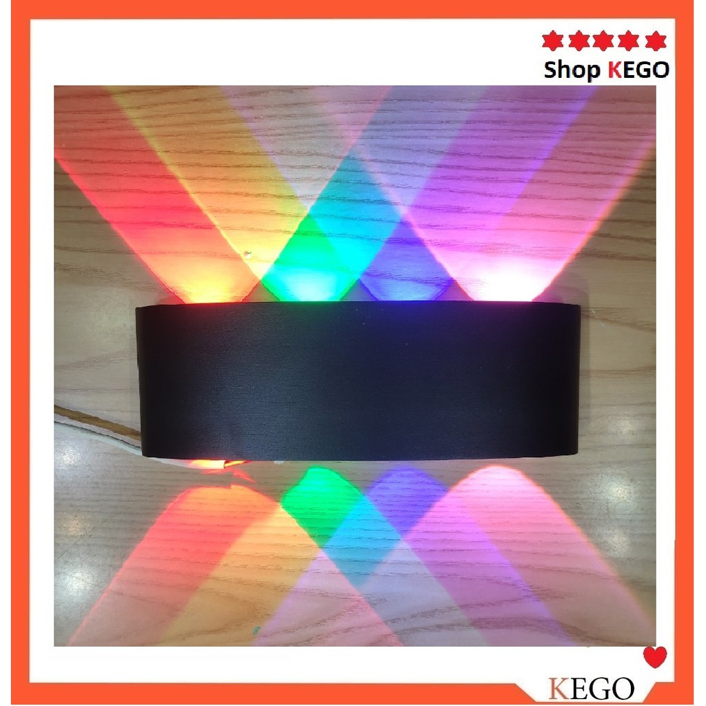 Đèn hắt tường 2 đầu 4 màu 8 mắt led (Mã 107Đ-T)