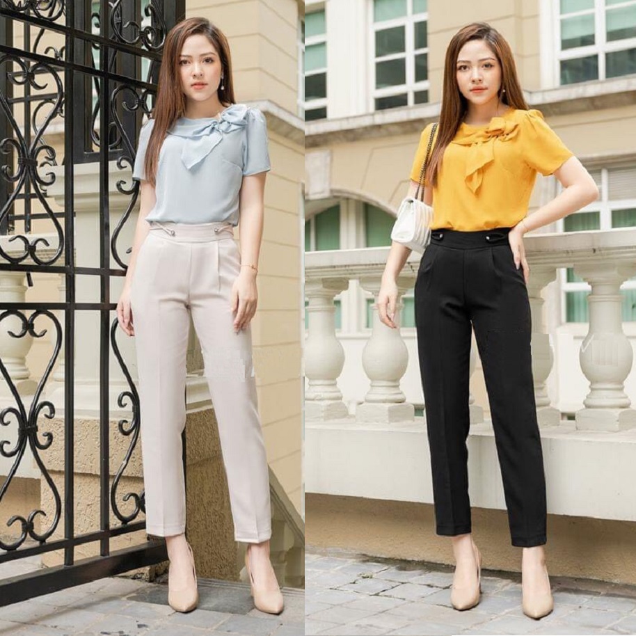 QUẦN BAGGY TÂY CẠP ĐÍNH HẠT, SERIES HÀNG THIẾT KẾ CAO CẤP