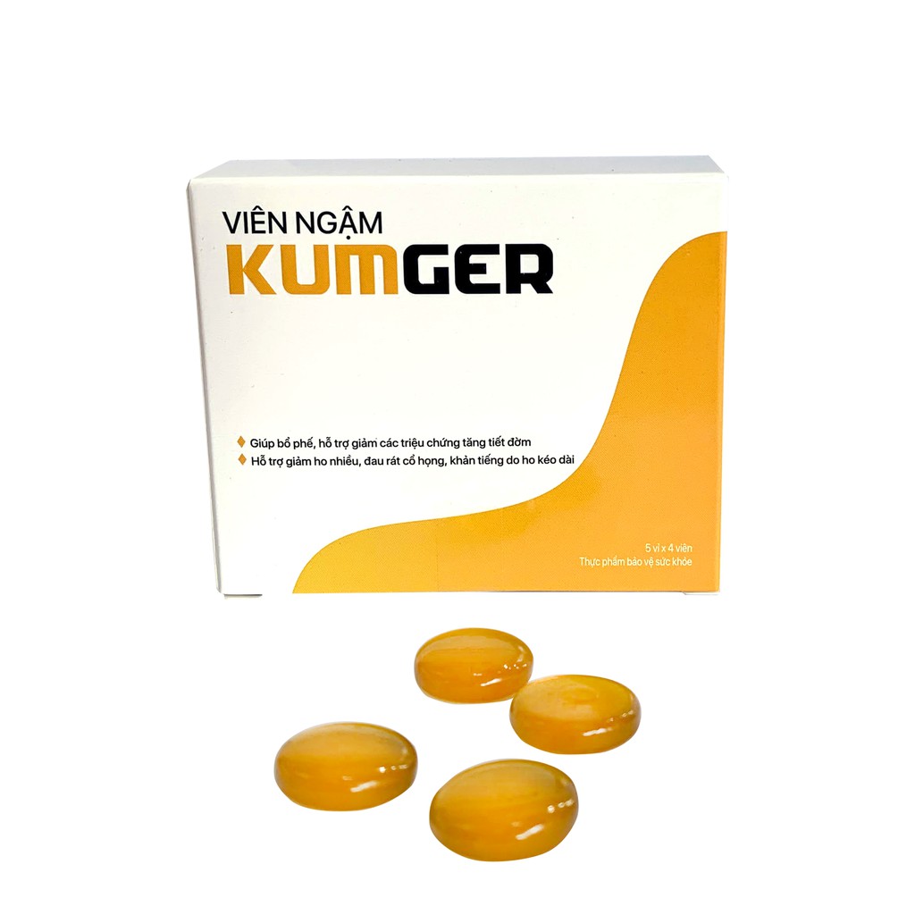 Kẹo Ngậm Ho Kumger hỗ trợ bổ phế, giảm ho, giảm đau họng (Hộp Lớn 100 Viên/Hộp)