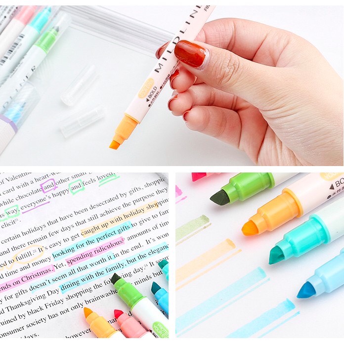 Set 12 bút dạ 2 đầu milkliner siêu xịn