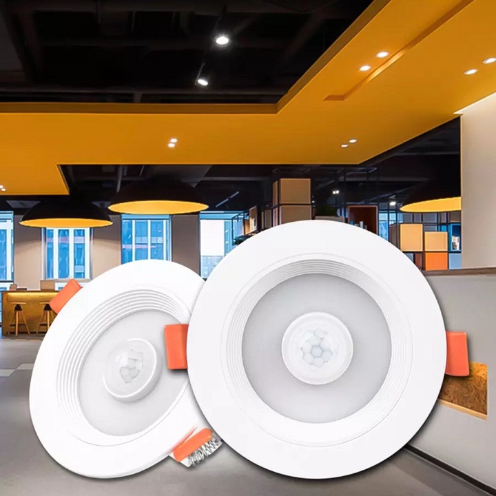 Đèn LED Âm trần Downlight cảm ứng hồng ngoại - 7w