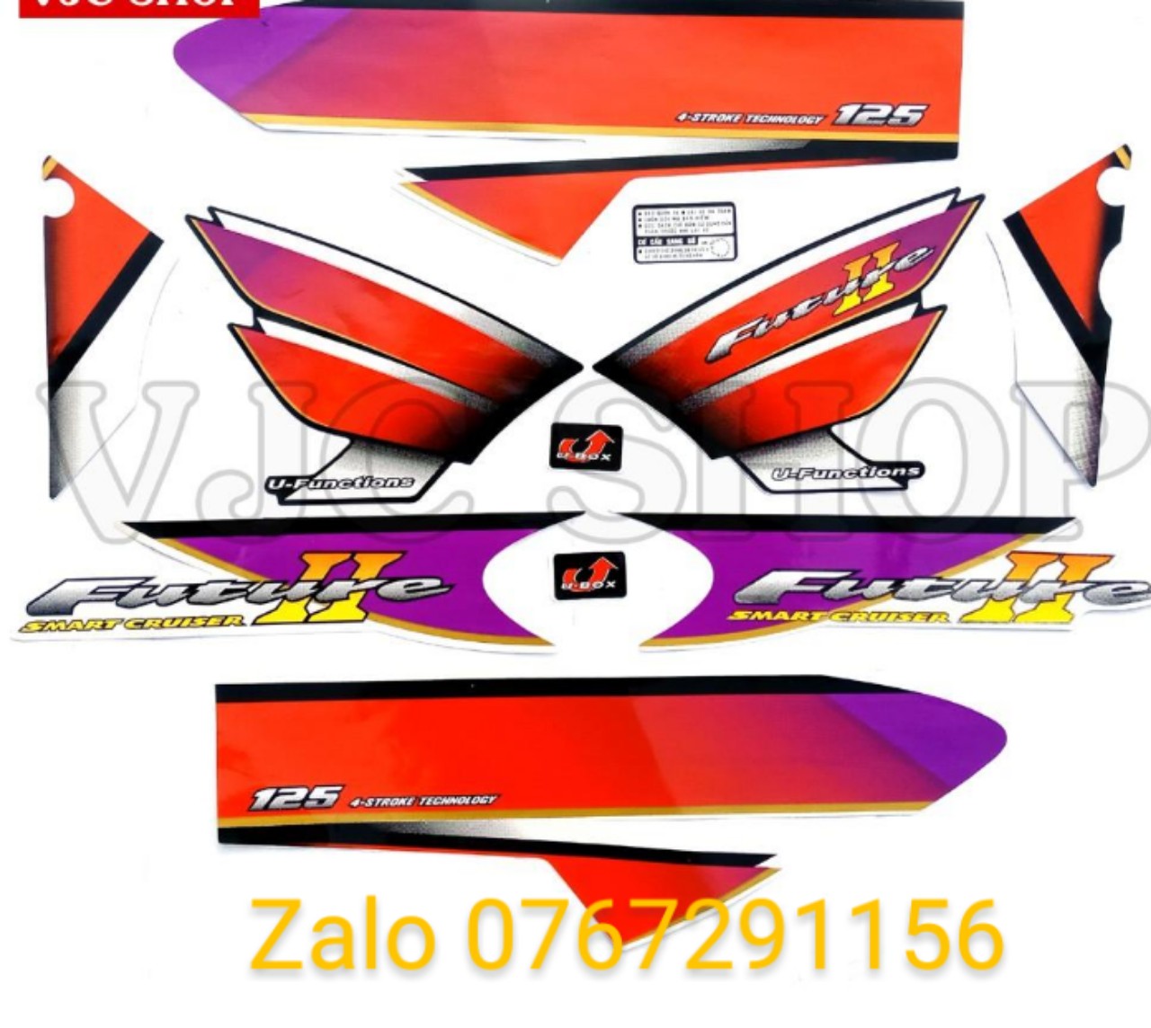 BỘ TEM CHO XE FUTURE 2 MÀU ĐỎ