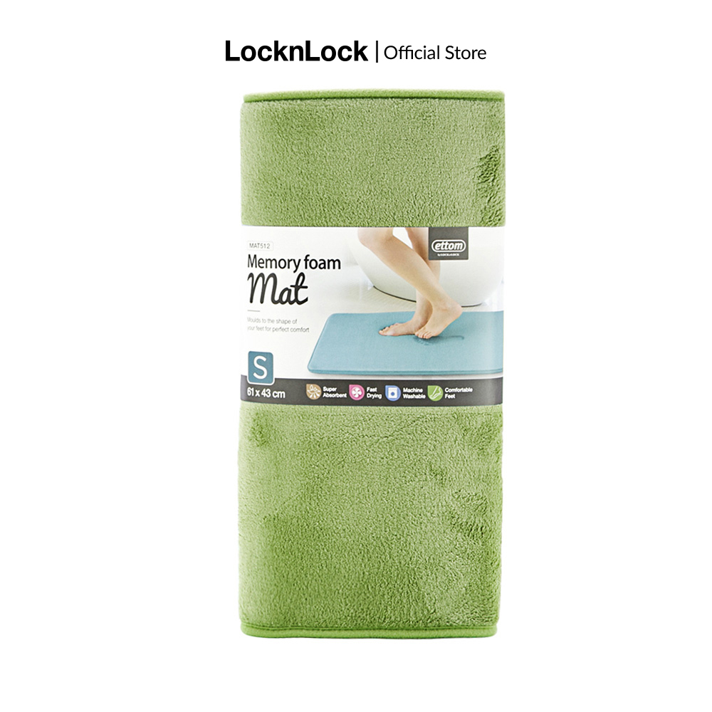 Thảm chùi chân memory foam lock&lock kiểu basic cỡ s 430x610x15mm - mat512