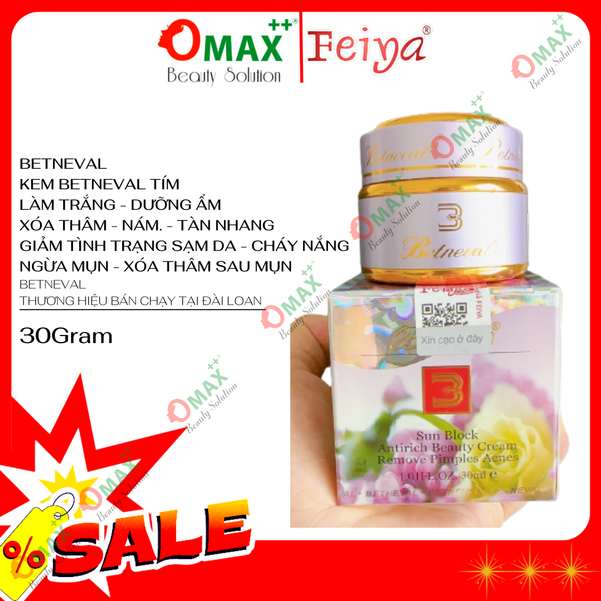 KEM BETNEVAL TÍM DƯỠNG TRẮNG DA - GIẢM THÂM NÁM - TÀN NHANG - ĐỒI MỒI VÀ MỤN ĐẦU ĐEN NGÀY VÀ ĐÊM