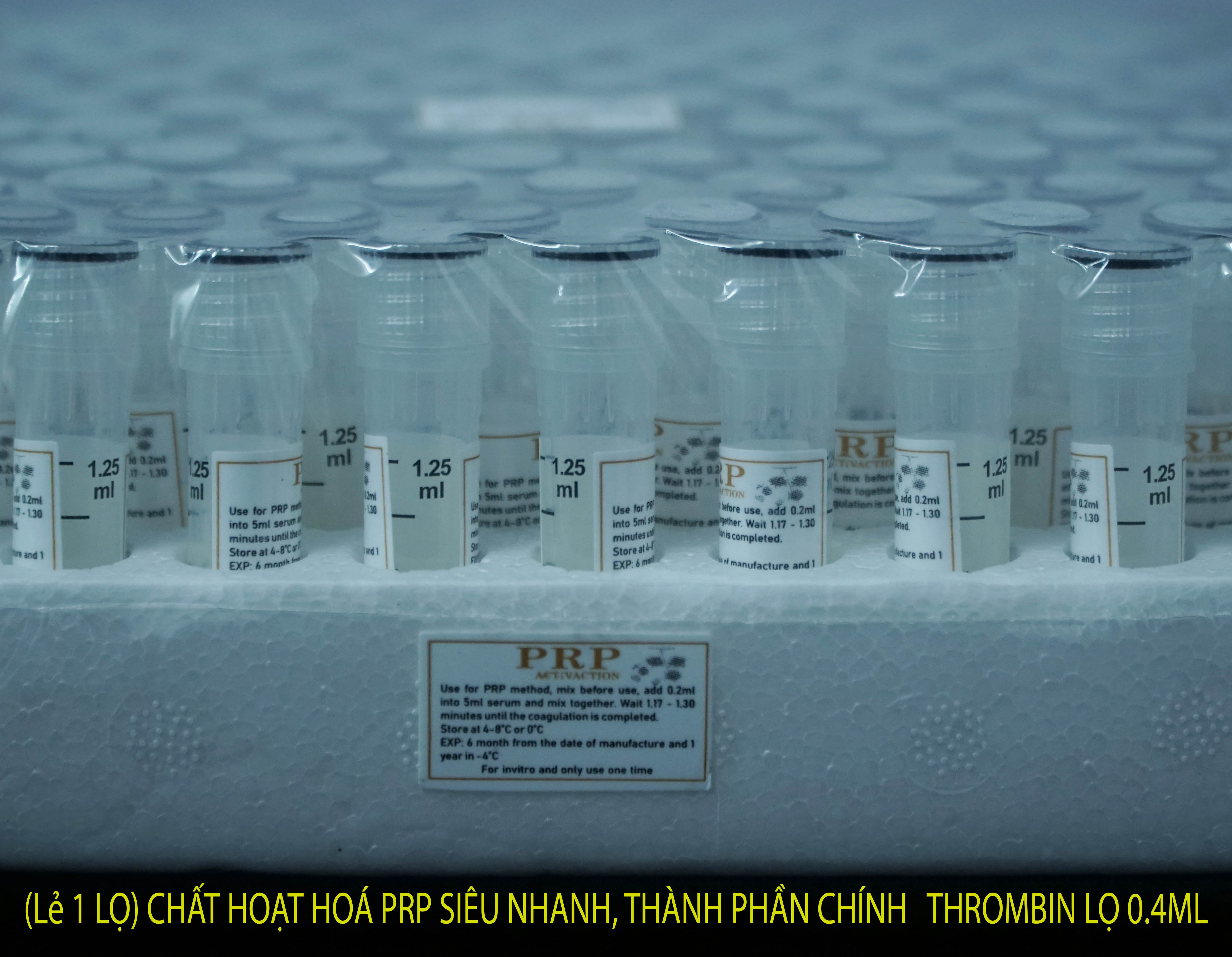 (Lẻ 1 LỌ) CHẤT HOẠT HOÁ PRP SIÊU NHANH, THÀNH PHẦN CHÍNH   THROMBIN LỌ 0.4ML