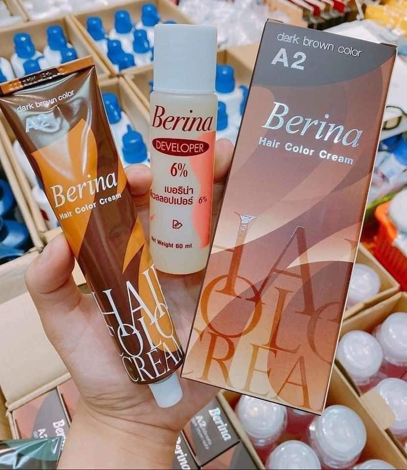 Thuốc nhuộm tóc Berina Thái Lan phủ bạc màu A1, A2