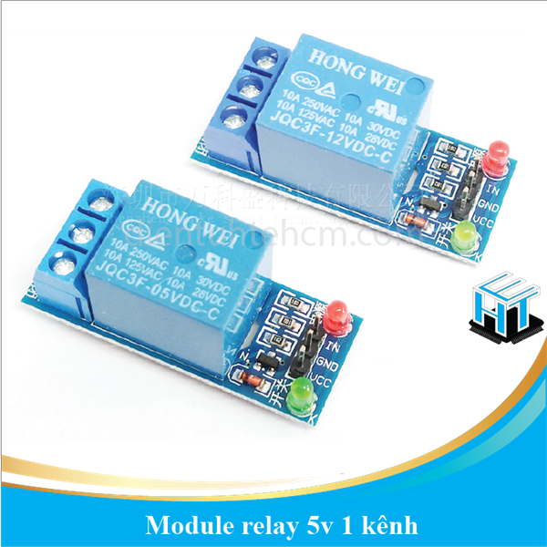 Module relay 5v 1 kênh màu xanh - Không cách ly