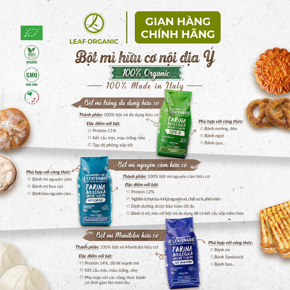 BỘT MÌ HỮU CƠ SimaBio 1kg