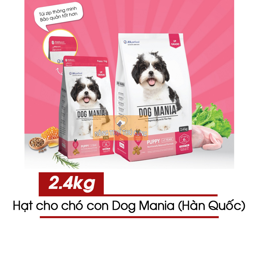 Thức Ăn Hạt Cho Chó Con Dog Mania Puppy (Hàn Quốc) - [Nông Trại Thú Cưng]