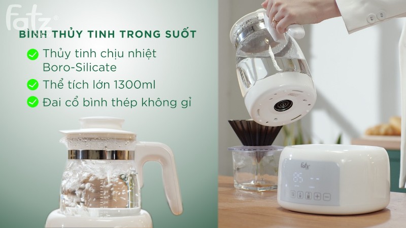 (FREESHIP ĐẾN 50k) Máy đun Và Hâm Nước Pha Sữa FatzBaby Fatz - Quick 12 Plus + FB3504HB NAM9