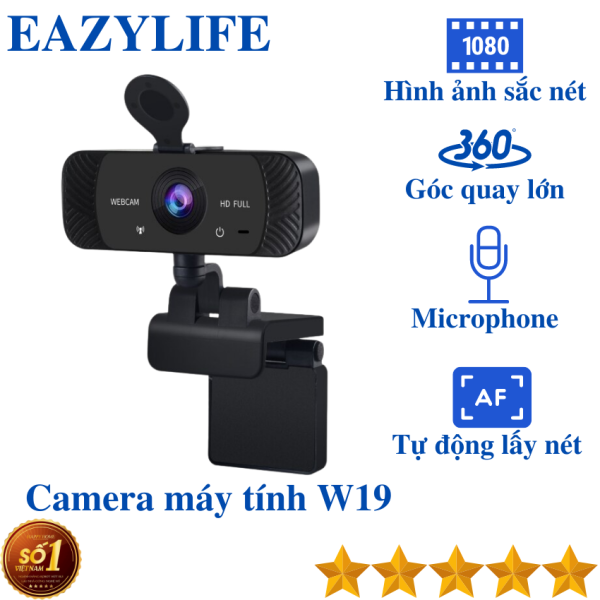 Bảng giá Camera máy tính W19, tự động lấy nét, khử tiếng ồn cho webcam cuộc gọi video trực tiếp, có microphone Phong Vũ