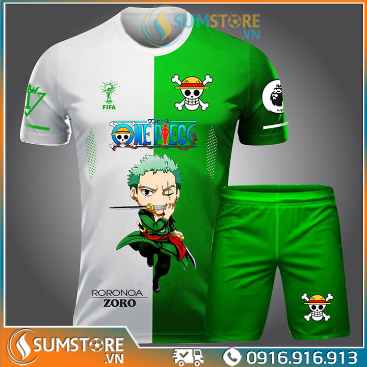 Áo Bóng Đá Độc Lạ Đẹp - Đồ Đá Banh Anime One Piece Zoro Dễ Thương - Vải Thun Lạnh Thái Cao Cấp (Có Kèm Hình Thật)