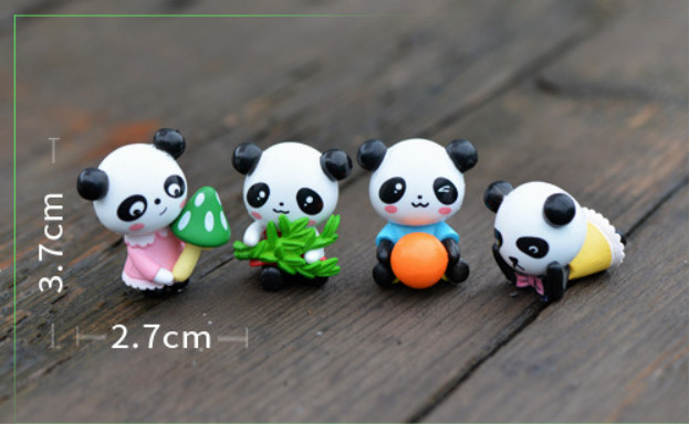 [HCM]Mô hình gấu trúc dễ thương trang trí tiểu cảnh thủy sinh terrarium chậu cây cảnh sen đá bánh kem xương rồng