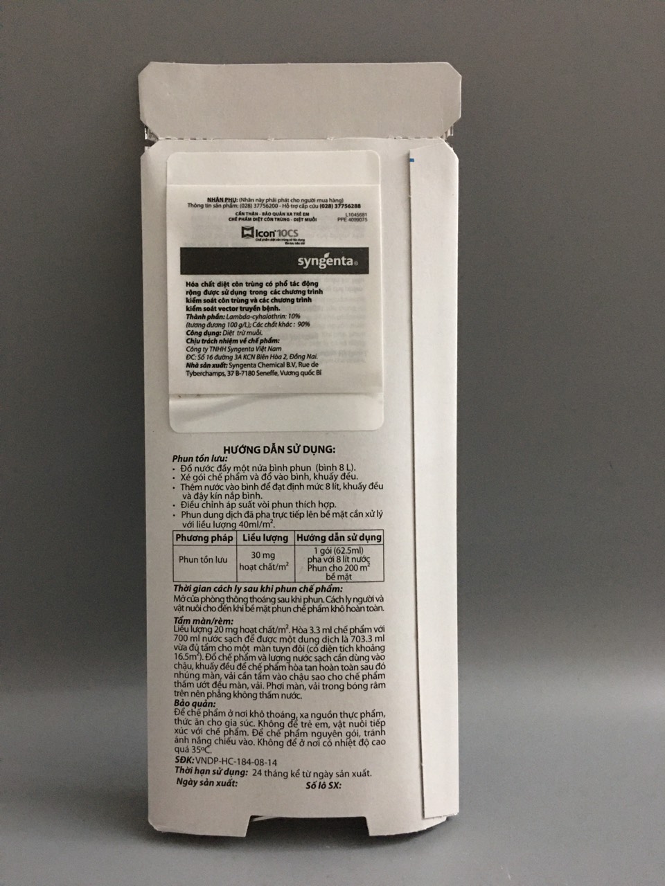 Thuốc diệt muỗi ICON 10CS (Gói 62,5ml)