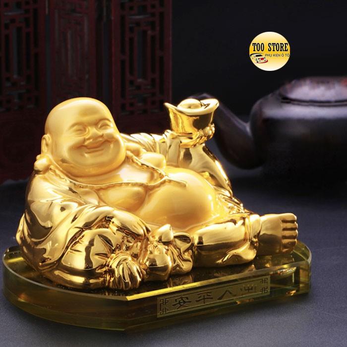 Tượng Phật Di Lặc Vàng Gold Phong Thuỷ Có Ngăn Nước Hoa Để Taplo Ô Tô Văn Phòng TOO-STORE
