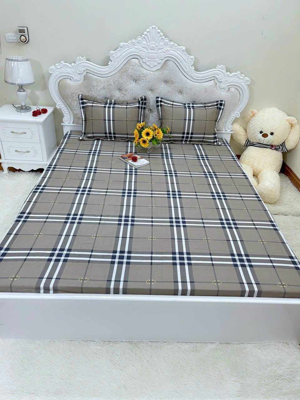 Bộ ga gối cotton Hàn Quốc
