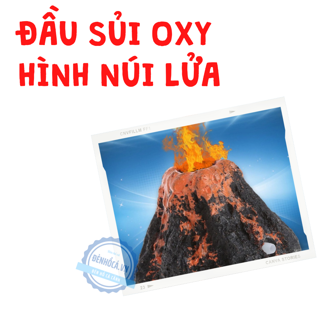Đầu sủi oxy hình núi lửa cho hồ cá