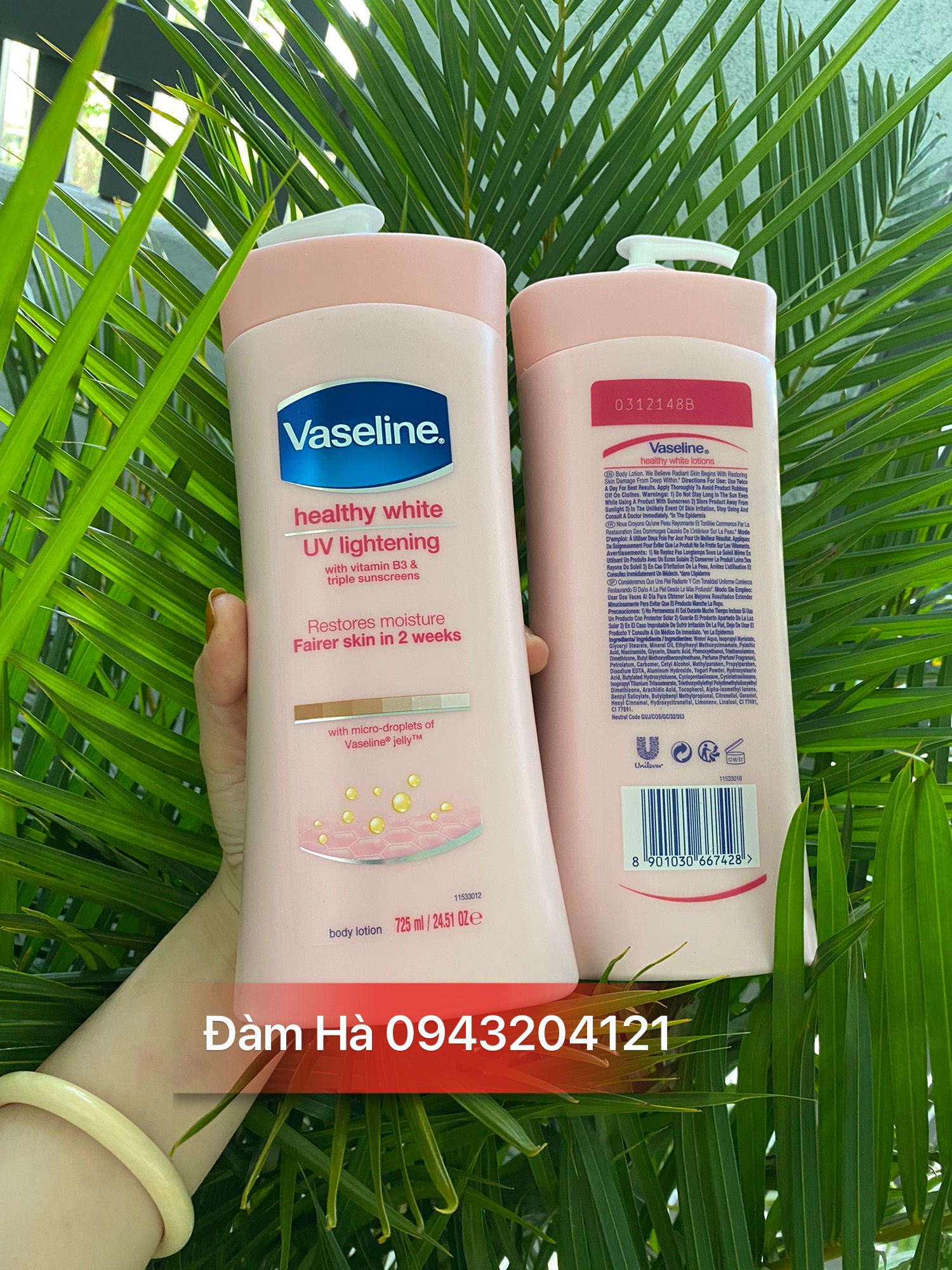 Sữa dưỡng thể trắng da Body Lotion Vaseline 725ml