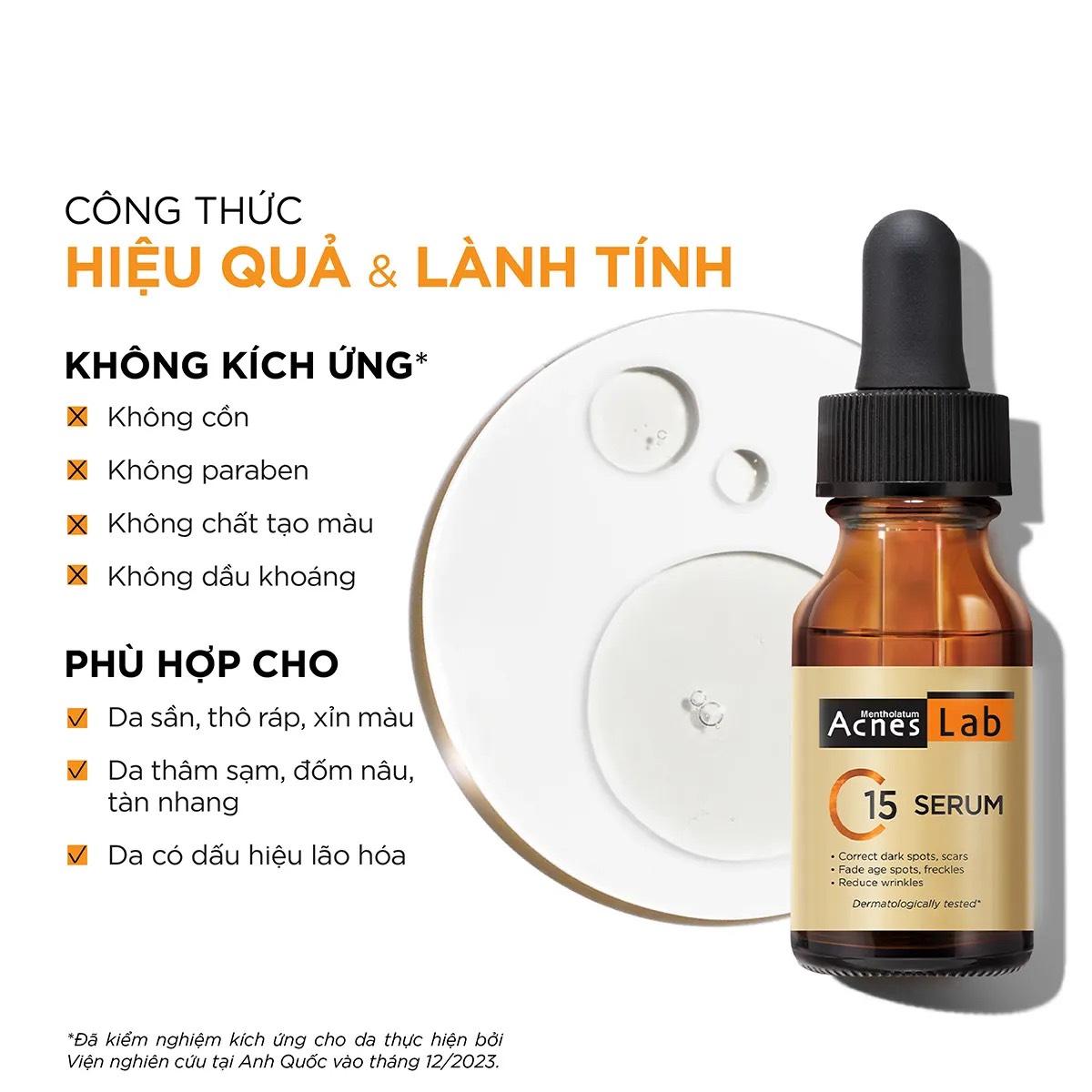 Serum Acnes Vitamin C Làm Mờ Sẹo & Vết Thâm 15ml For Scar & Black Spot Treatment C10 và C15