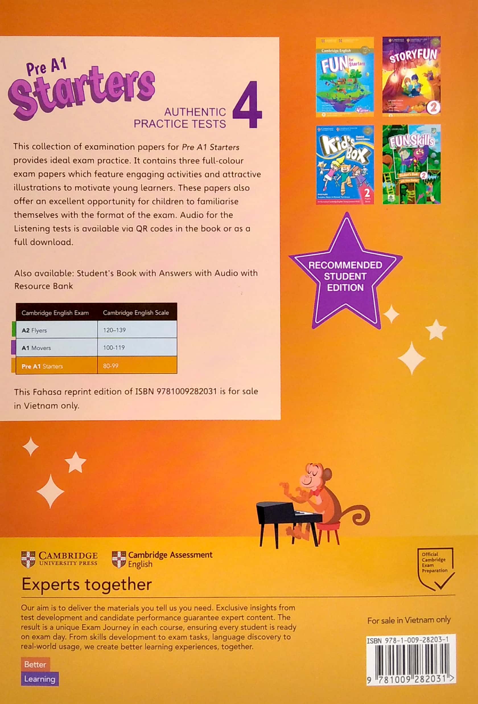 Sách - Pre A1 Starters 4 Authentic Practice Tests: Student's Book Without Answers With Audio
