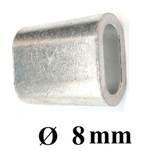 10 Cốt nhôm đầu nhôm khóa dây cáp[ Ø 8mm ]