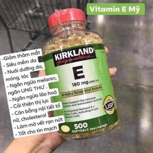 [HCM]Vitamin E 400IU Kirkland ( Hộp 500 Viên )