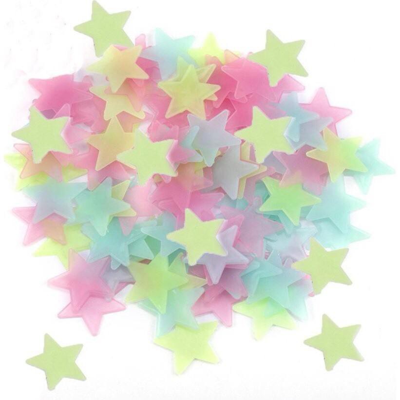 Gói 100 Sao Dạ Quang Dán Tường- Kèm miếng dán