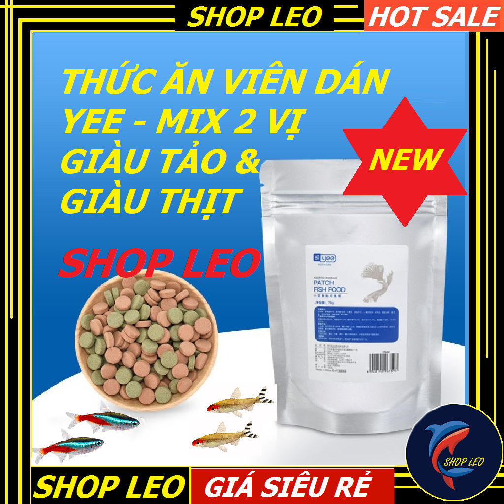 Thức ăn viên dán - Thức ăn dán cho cá - cám dán thủy sinh -shopleo -phụ kiện hồ thủy sinh - bể cá cảnh - cám dán dinh dưỡng - viên dán tảo